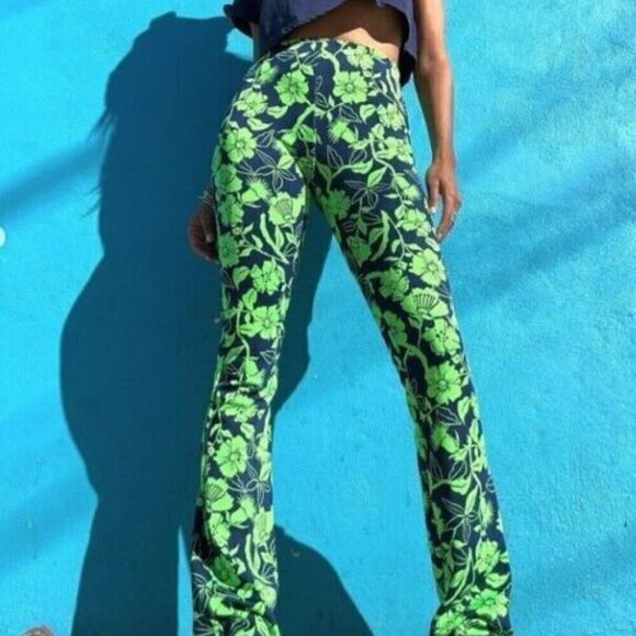 ZARA JACQUARD FLORAL PRINT PANTS & TOP MATCHING SET - Picture 7 of 7